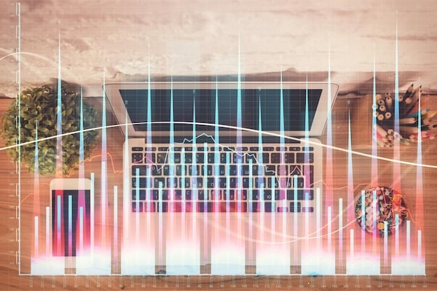 A digital representation of a house with a graph showing a steady upward trend, reflecting the increasing mortgage rates. The colors are predominantly blue and gray, conveying a sense of financial stability and concern.