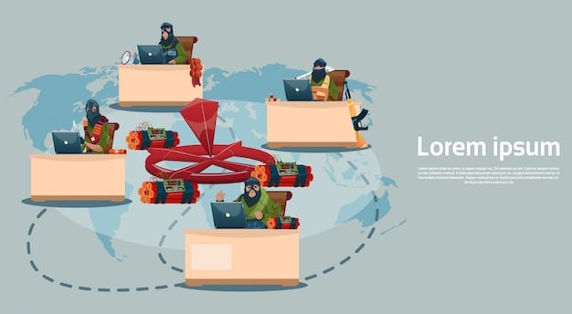 A diagram illustrating a supply chain attack, showing how a threat actor infiltrates a vendor's system to gain access to multiple downstream targets, emphasizing the interconnectedness and vulnerability of the supply chain.
