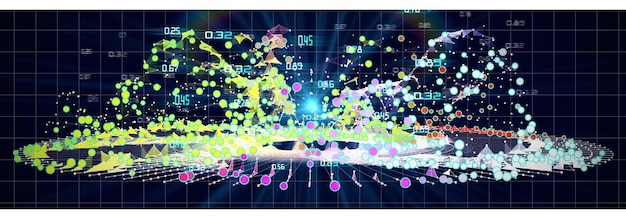 A graphic illustration showing AI algorithms analyzing network traffic in real-time, detecting anomalies and potential threats. The image should highlight the speed and accuracy of AI-driven threat detection.