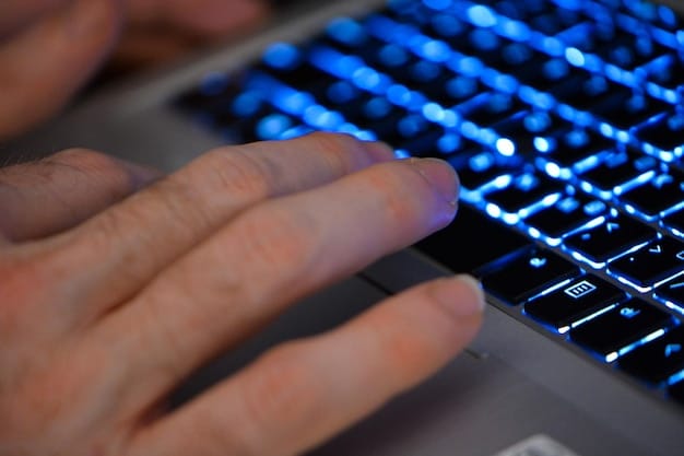 A close-up image of hands typing on a laptop keyboard, with lines of code visible on the screen. The lighting should be dim and focused on the keyboard, creating a sense of concentration and productivity. The image should convey the idea of developers working on open source projects.