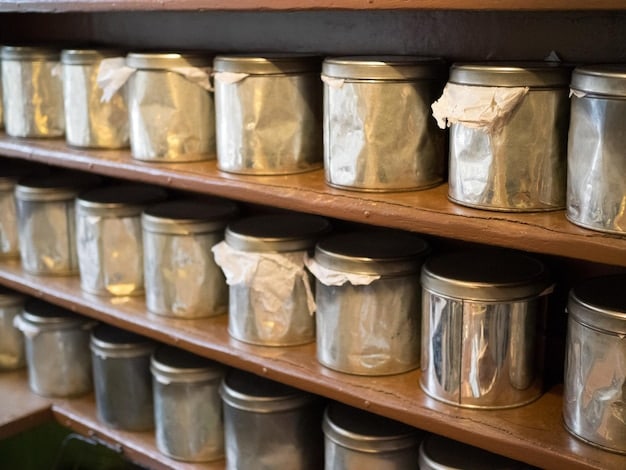 A DIY project showing old glass jars being used as storage containers in a pantry. Labels are neatly attached, and the overall scene is organized and aesthetically pleasing.