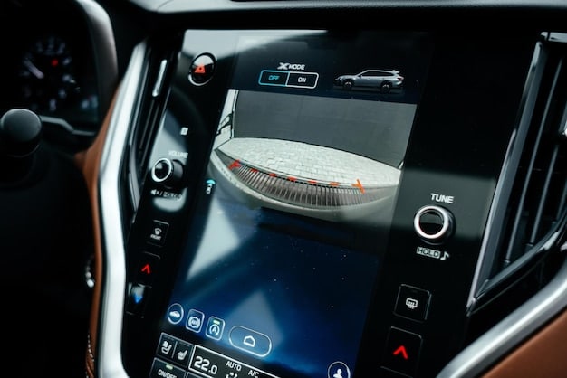 A detailed interior shot of an autonomous vehicle, showing advanced sensors, cameras, and a central processing unit, highlighting the sophisticated technology enabling self-driving capabilities. The scene includes a holographic display showing real-time data and planned routes.