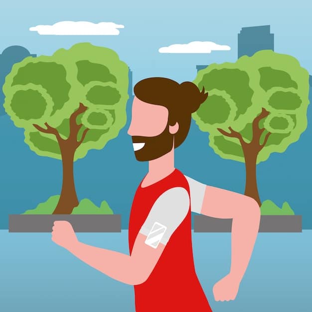 A person exercising outdoors in a park, jogging on a path surrounded by trees and greenery, illustrating the importance of physical activity in preventing type 2 diabetes.