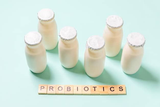 A visual comparison of different forms of probiotics, including capsules, powders, yogurts, and fermented vegetables, highlighting their respective packaging and presentation.