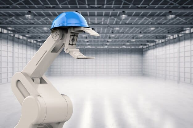 An image showcasing a smart factory with robots and automated systems all connected wirelessly through 5G network slicing, demonstrating the efficiency and flexibility of modern manufacturing empowered by 5G technology.