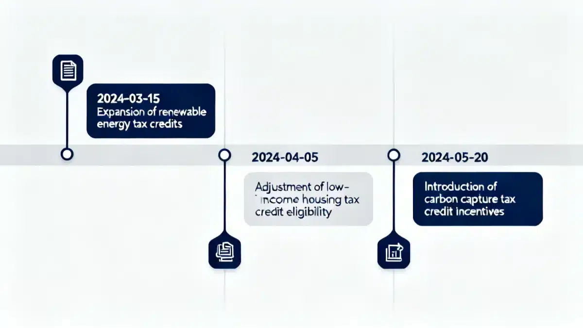 Infographic showing timeline of recent legislative changes affecting tax credits