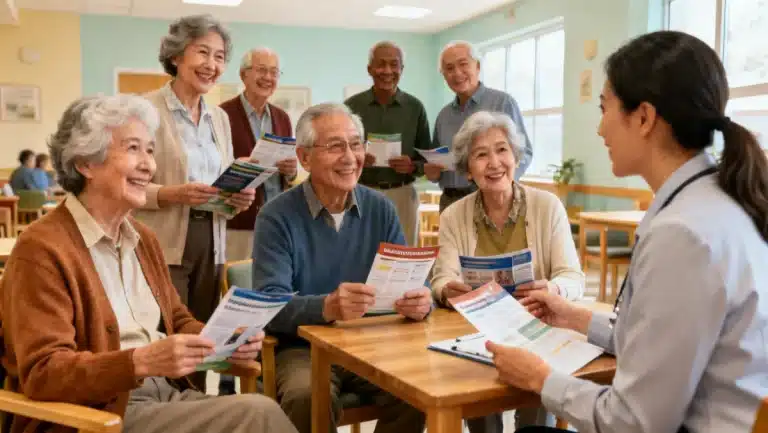 Seniors comparing Medicare Supplement Plans with an advisor