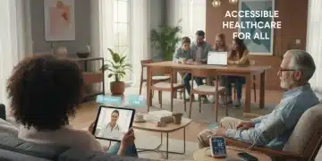 Diverse individuals engaging in telehealth, symbolizing accessible healthcare