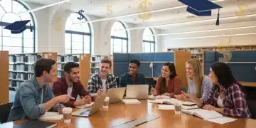 College students studying in a modern library, representing educational opportunity