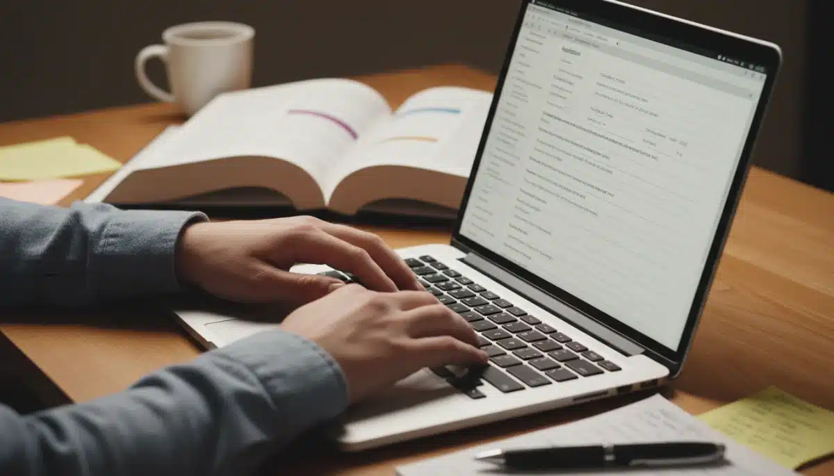 Student applying for free college on a laptop, focused on their future.